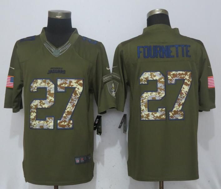 Men Jacksonville Jaguars #27 Fournette Green Salute To Service Nike Limited NFL Jerseys->philadelphia eagles->NFL Jersey